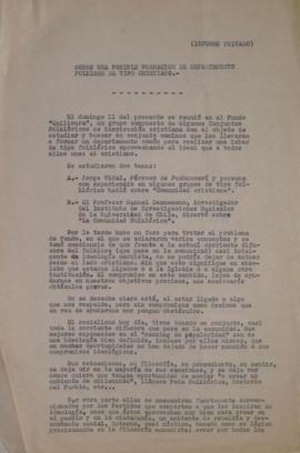 Informe sobre una posible formación de Departamento de Folklore de tipo cristiano