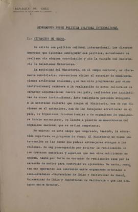 Memorándum sobre política cultural internacional