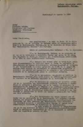 Carta de Sergio Vodanovic dirigida a Patricio Aylwin