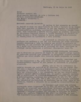 Carta de Hernán Correa dirigida a Sergio Vodanovic