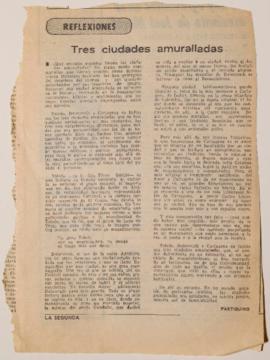 Reflexiones. Tres ciudades amuralladas