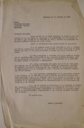 Carta de Sergio Vodanovic dirigida a Benjamín Maluenda