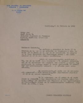 Carta de Sergio Vodanovic dirigida a José Claro