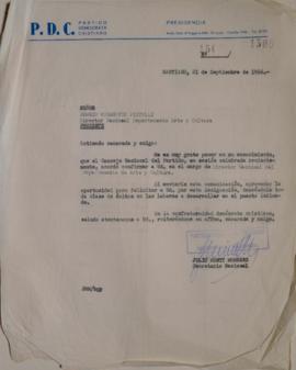Carta de Julio Montt dirigida a Sergio Vodanovic