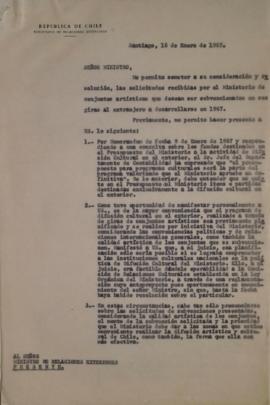 Carta de Sergio Vodanovic dirigida al Ministro