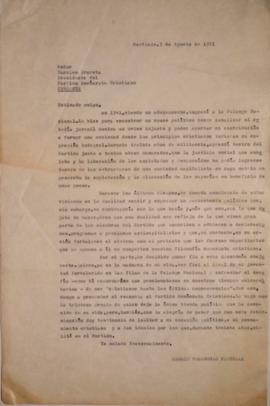 Carta de Sergio Vodanovic dirigida a Narciso Irureta