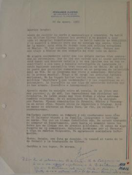 Carta de Fernando Alegría dirigida a Sergio Vodanovic