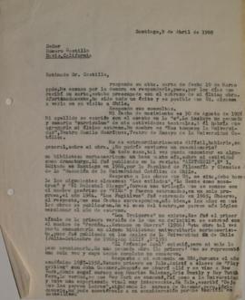 Carta de Sergio Vodanovic dirigida a Homero Castillo