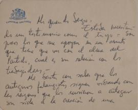 Carta de Vicente dirigida a Sergio Vodanovic
