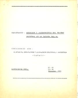 Seminario: Situación y alternativas del teatro nacional en la década del 80