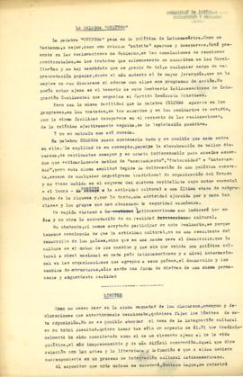 La palabra "cultura"