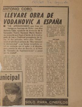 Antonio Cobo: Llevaré obra de Vodanovic a España