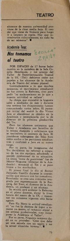 Academia Teuc. Nos tomamos el teatro