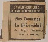Anuncio publicitario Nos tomamos la universidad