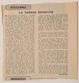 Reflexiones. La belleza femenina