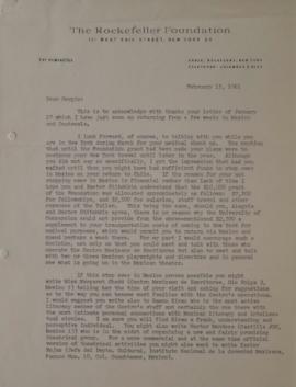 Carta de John P. Harrison dirigida a Sergio Vodanovic