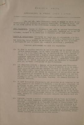 Memoria anual correspondiente al período 1965-1966 realizado por Maruja Pinedo