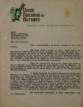 Carta de Alfredo Robledo y Fernando Troncoso dirigida a Sergio Vodanovic